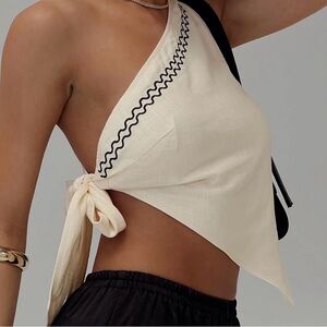 Frankie Top Cream with Black Trim